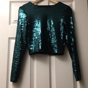 Sequined crop top. Limited collection.